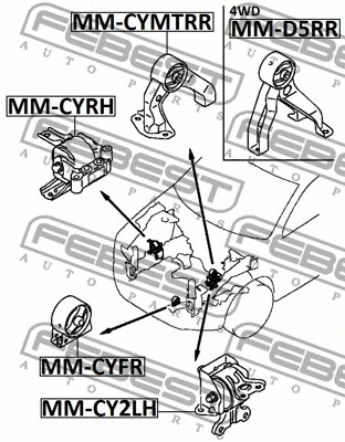 MM-CY2LH FEBEST Подвеска, двигатель (фото 2)
