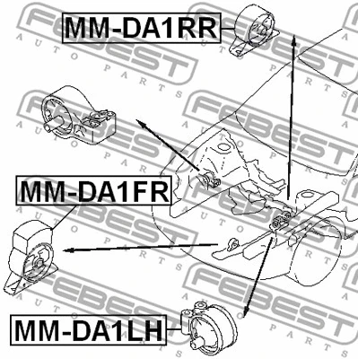 MM-DA1FR FEBEST Подвеска, двигатель (фото 2)