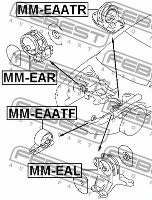 MM-EAR FEBEST Подвеска, двигатель (фото 2)