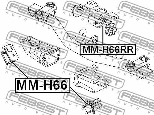 MM-H66 FEBEST Подвеска, двигатель (фото 2)