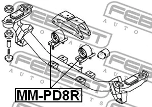 MM-PD8R FEBEST Подвеска, двигатель (фото 2)
