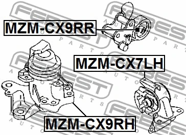 MZM-CX9RR FEBEST Подвеска, двигатель (фото 2)