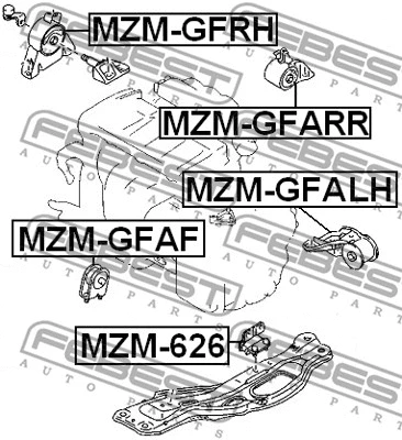 MZM-GFAF FEBEST Подвеска, двигатель (фото 2)