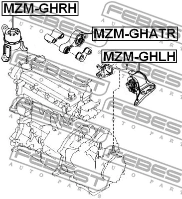 MZM-GHRH FEBEST Подвеска, двигатель (фото 2)