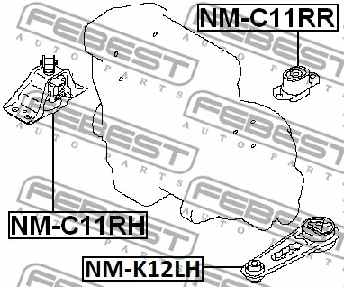 NM-C11RR FEBEST Подвеска, двигатель (фото 2)