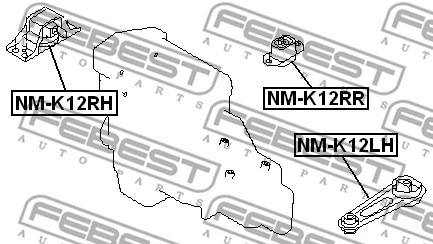 NM-K12RR FEBEST Подвеска, двигатель (фото 2)