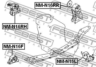 NM-N16F FEBEST Подвеска, двигатель (фото 2)