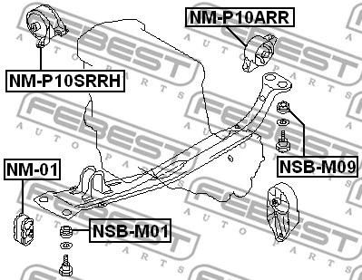 NM-P10ARR FEBEST Подвеска, двигатель (фото 2)