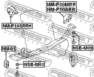 NM-P10SRRH FEBEST Подвеска, двигатель (фото 2)