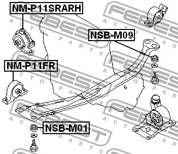 NM-P11SRARH FEBEST Подвеска, двигатель (фото 2)