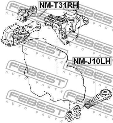 NM-T31RH FEBEST Подвеска, двигатель (фото 2)