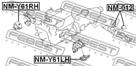 NM-Y61RH FEBEST Подвеска, двигатель (фото 2)