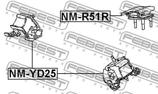 NM-YD25 FEBEST Подвеска, двигатель (фото 2)