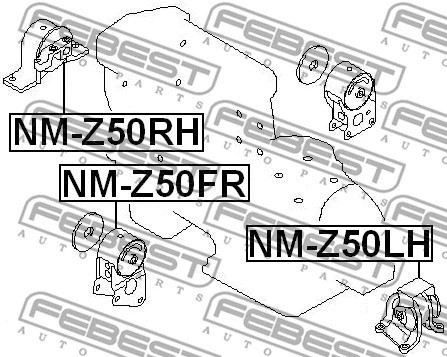 NM-Z50FR FEBEST Подвеска, двигатель (фото 2)