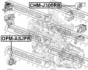 OPM-ASJFR FEBEST Подвеска, двигатель (фото 2)