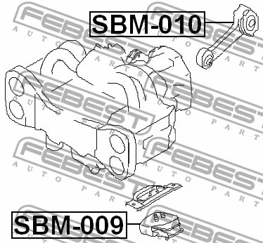 SBM-010 FEBEST Подвеска, двигатель (фото 2)