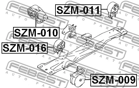 SZM-010 FEBEST Подвеска, двигатель (фото 2)