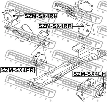 SZM-SX4FR FEBEST Подвеска, двигатель (фото 2)