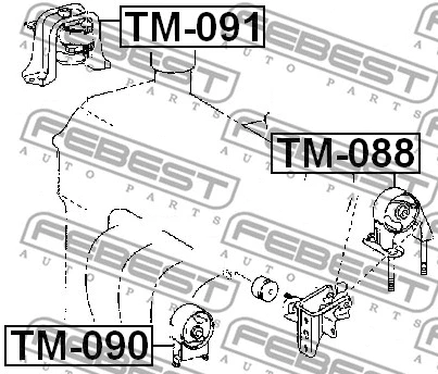 TM-090 FEBEST Подвеска, двигатель (фото 2)