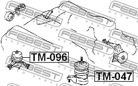 TM-096 FEBEST Подвеска, двигатель (фото 2)