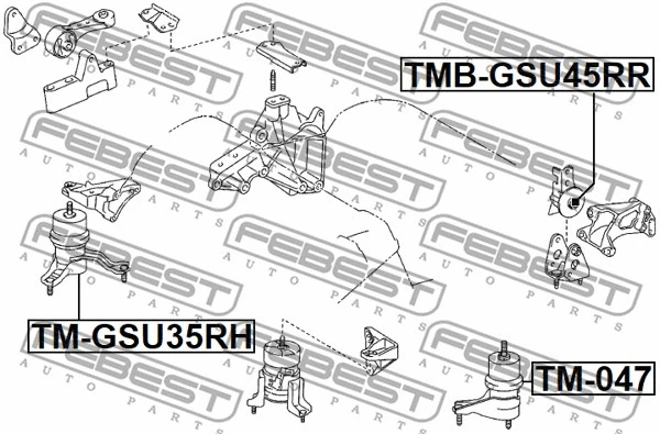 TM-GSU35RH FEBEST Подвеска, двигатель (фото 2)