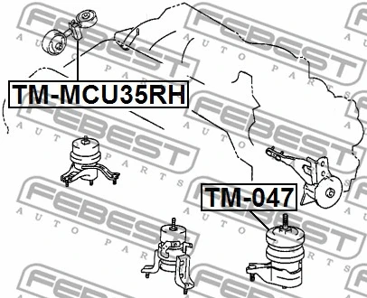 TM-MCU35RH FEBEST Подвеска, двигатель (фото 2)