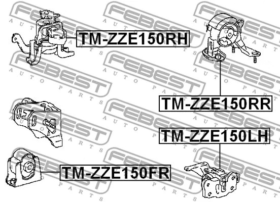 TM-ZZE150FR FEBEST Подвеска, двигатель (фото 2)