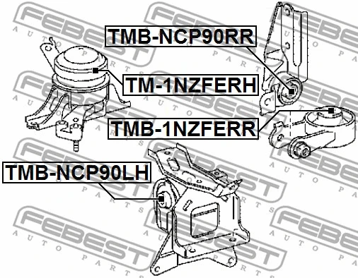 TMB-1NZFERR FEBEST Подвеска, двигатель (фото 2)