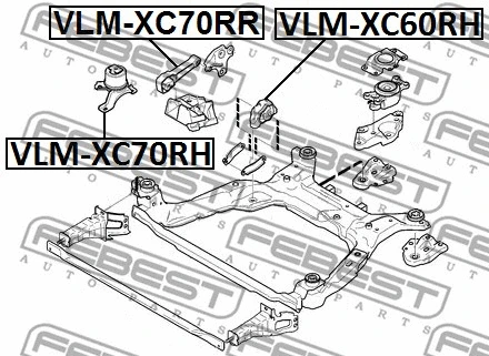 VLM-XC70RH FEBEST Подвеска, двигатель (фото 2)