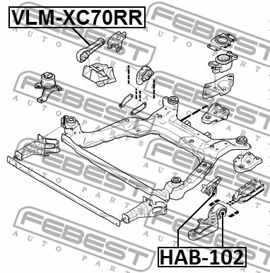 VLM-XC70RR FEBEST Подвеска, двигатель (фото 2)