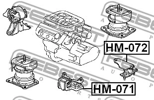 HM-072 FEBEST Подвеска, автоматическая коробка передач (фото 2)