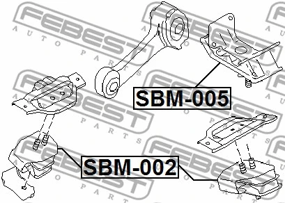 SBM-005 FEBEST Подвеска, автоматическая коробка передач (фото 2)