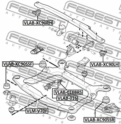 VLAB-016BRS FEBEST Гаситель, подвеска двигателя (фото 2)