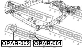 OPAB-002 FEBEST Подвеска, вспомогательная рама / агрегатная опора (фото 2)