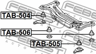 TAB-505 FEBEST Подвеска, вспомогательная рама / агрегатная опора (фото 2)