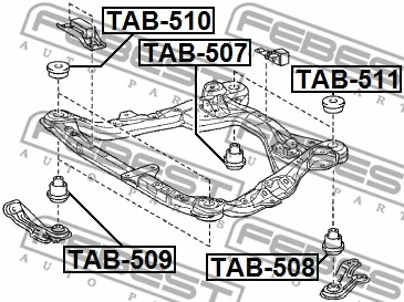 TAB-507 FEBEST Подвеска, вспомогательная рама / агрегатная опора (фото 2)