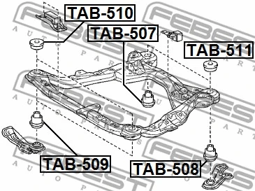 TAB-508 FEBEST Подвеска, вспомогательная рама / агрегатная опора (фото 2)