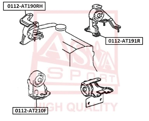 0112-AT210F ASVA Подвеска, двигатель (фото 1)