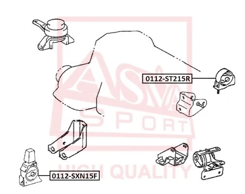 0112-SXN15F ASVA Подвеска, двигатель (фото 1)