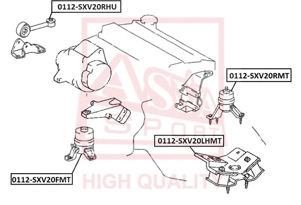 0112-SXV20FMT ASVA Подвеска, двигатель (фото 1)