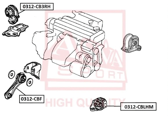 0312-CB3RH ASVA Подвеска, двигатель (фото 1)