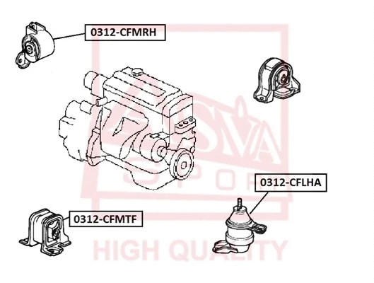 0312-CFMTF ASVA Подвеска, двигатель (фото 1)