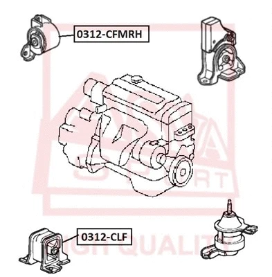 0312-CLF ASVA Подвеска, двигатель (фото 1)