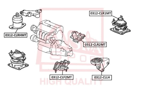 0312-CLR2MT ASVA Подвеска, двигатель (фото 1)