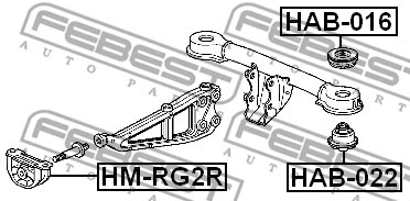 HM-RG2R FEBEST Опора, дифференциал (фото 2)