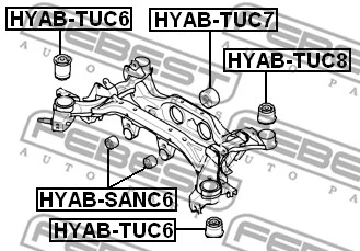 HYAB-TUC7 FEBEST Опора, дифференциал (фото 2)