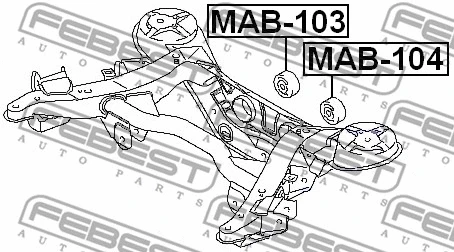 MAB-103 FEBEST Опора, дифференциал (фото 2)