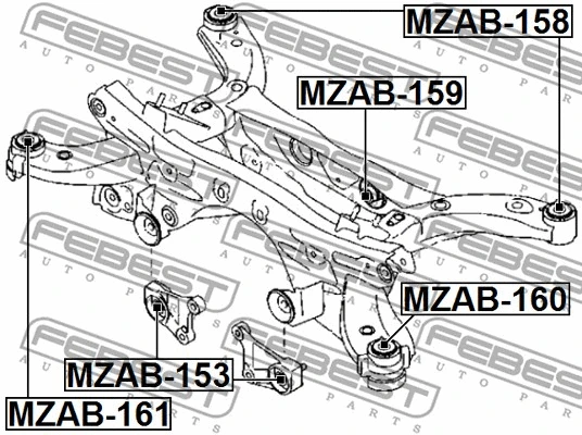 MZAB-153 FEBEST Опора, дифференциал (фото 2)