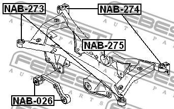 NAB-026 FEBEST Опора, дифференциал (фото 2)
