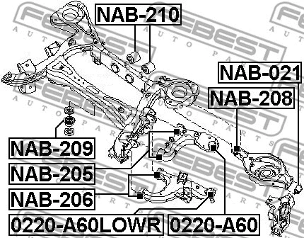NAB-210 FEBEST Опора, дифференциал (фото 2)